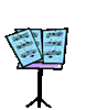 Sheet music on a music stand
